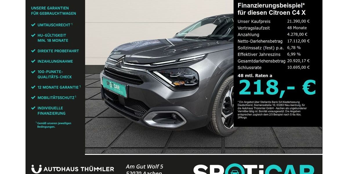 Citroen C4 X 16.410 km 21.390 &euro; Aachen 52070