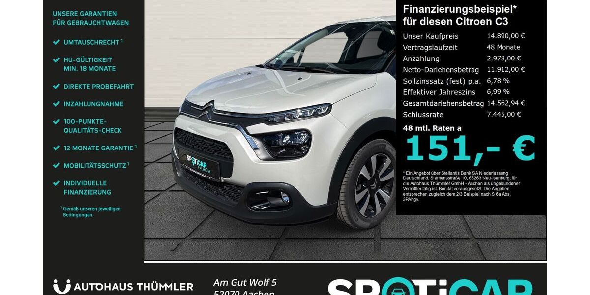 Citroen C3 19.998 km 14.890 &euro; Aachen 52070