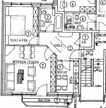 Etagenwohnung Aachen Eilendorf - 2 Zimmer, 62 m&sup2;, 970&euro; | Angebot:26537098
