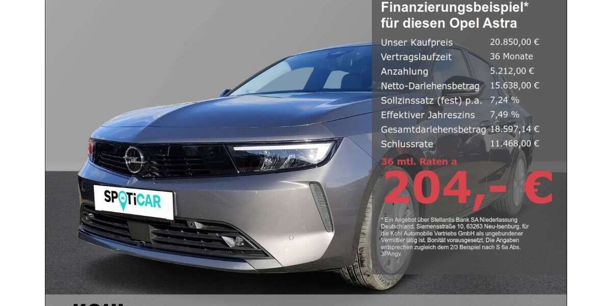 Opel Astra 34.900 km 20.850 &euro; Aachen 52078