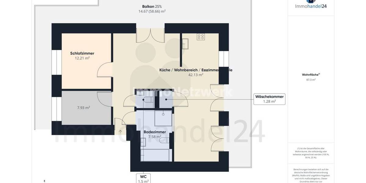 Etagenwohnung Düren / Rölsdorf Boisdorfer Siedlung - 3 Zimmer, 88 m&sup2;, 390.000&euro; | Angebot:25988166