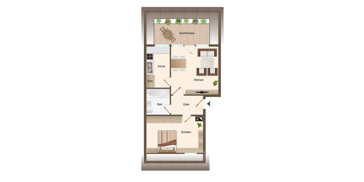 Etagenwohnung Euskirchen - 2 Zimmer, 47 m&sup2;, 380&euro; | Angebot:25996630
