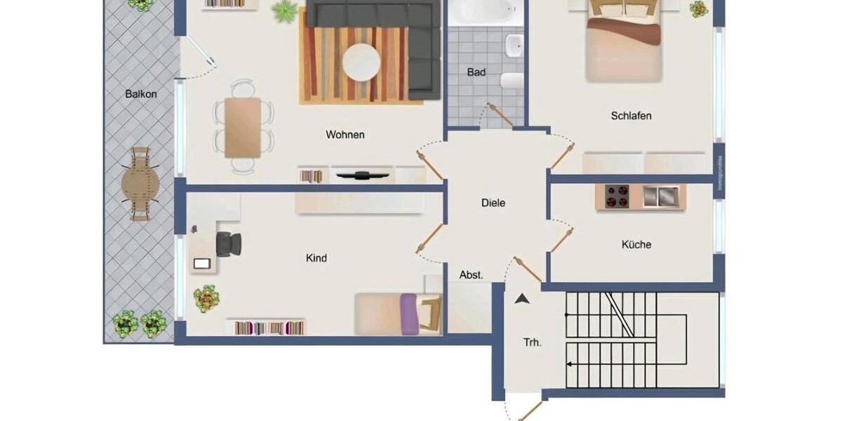 Etagenwohnung Kerpen Buir - 3 Zimmer, 86 m&sup2;, 1.175&euro; | Angebot:26152423