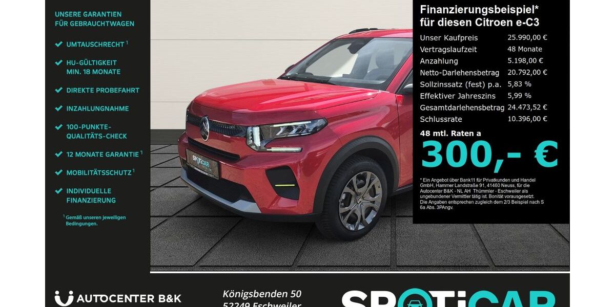 Citroen ë-C3 5.000 km 25.990 &euro; Eschweiler 52249