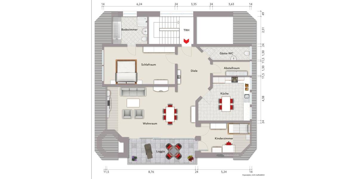 Dachgeschoßwohnung Nörvenich - 3 Zimmer, 140 m&sup2;, 286.000&euro; | Angebot:26035214