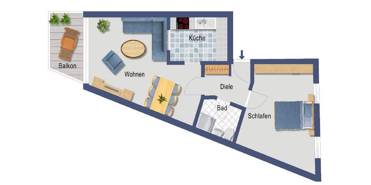 Etagenwohnung Erftstadt Lechenich - 2 Zimmer, 72 m&sup2;, 199.500&euro; | Angebot:25703197
