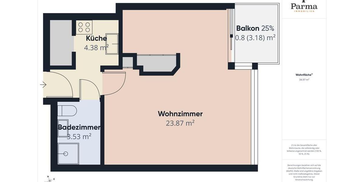 Etagenwohnung Aachen Aachen-Mitte - 1 Zimmer, 37 m&sup2;, 450&euro; | Angebot:25903375