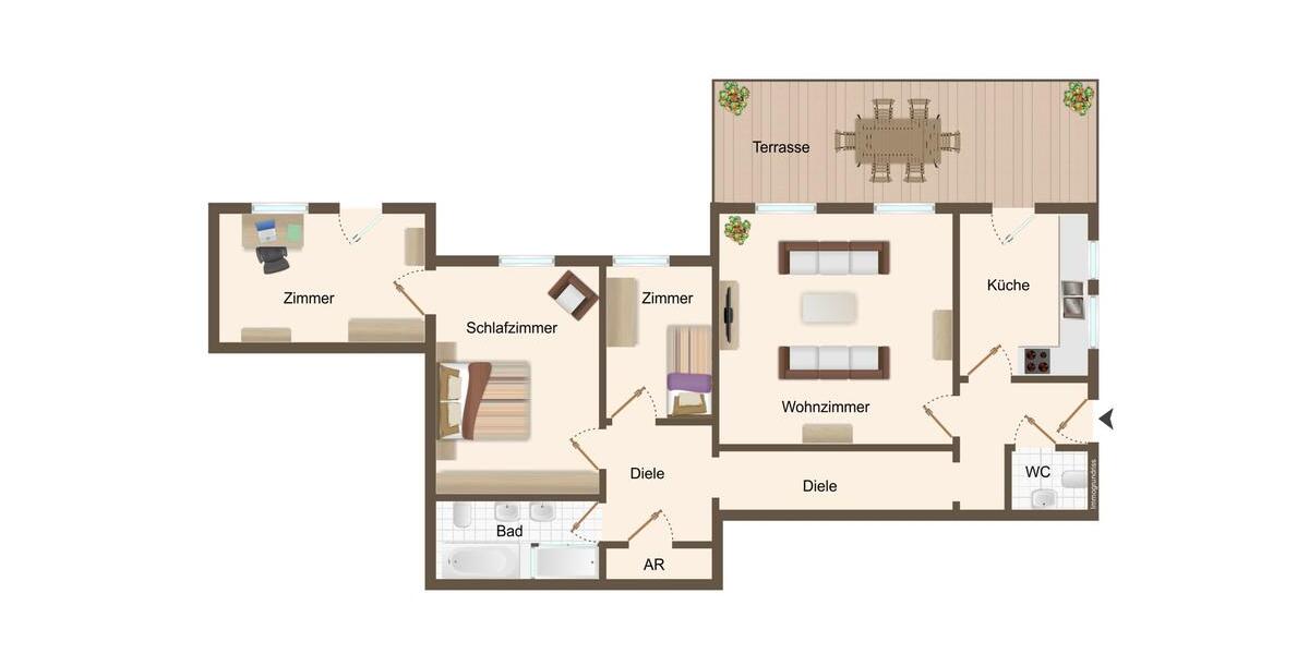 Erdgeschoßwohnung Kerpen - 4 Zimmer, 93 m&sup2;, 1.000&euro; | Angebot:26257216