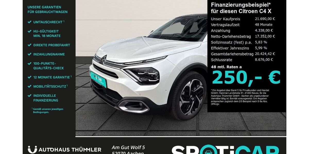 Citroen C4 X 31.540 km 21.690 &euro; Aachen 52070