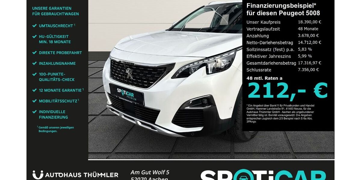 Peugeot 5008 93.100 km 18.390 &euro; Aachen 52070