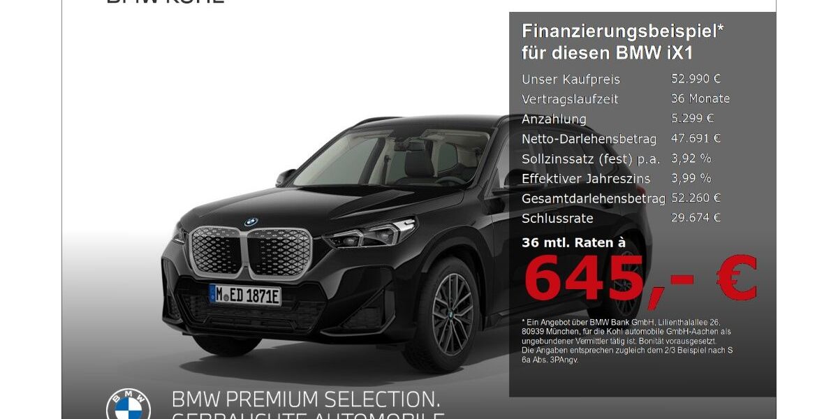 BMW iX1 4.562 km 52.990 &euro; Aachen 52078