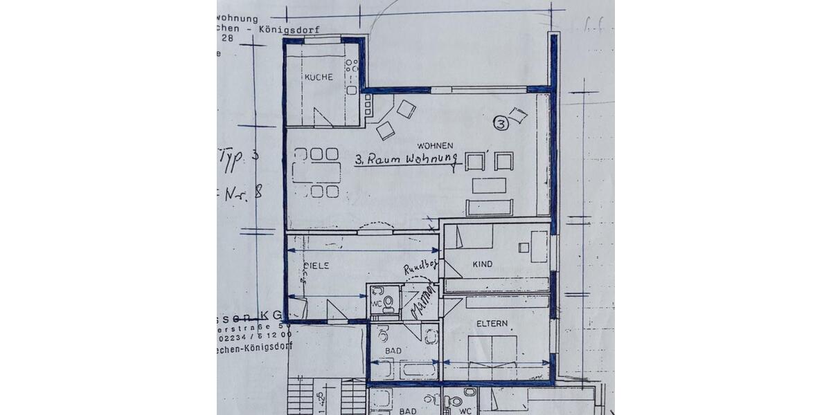 Terrassenwohnung Frechen - 3 Zimmer, 136 m&sup2;, 1.890&euro; | Angebot:25943767