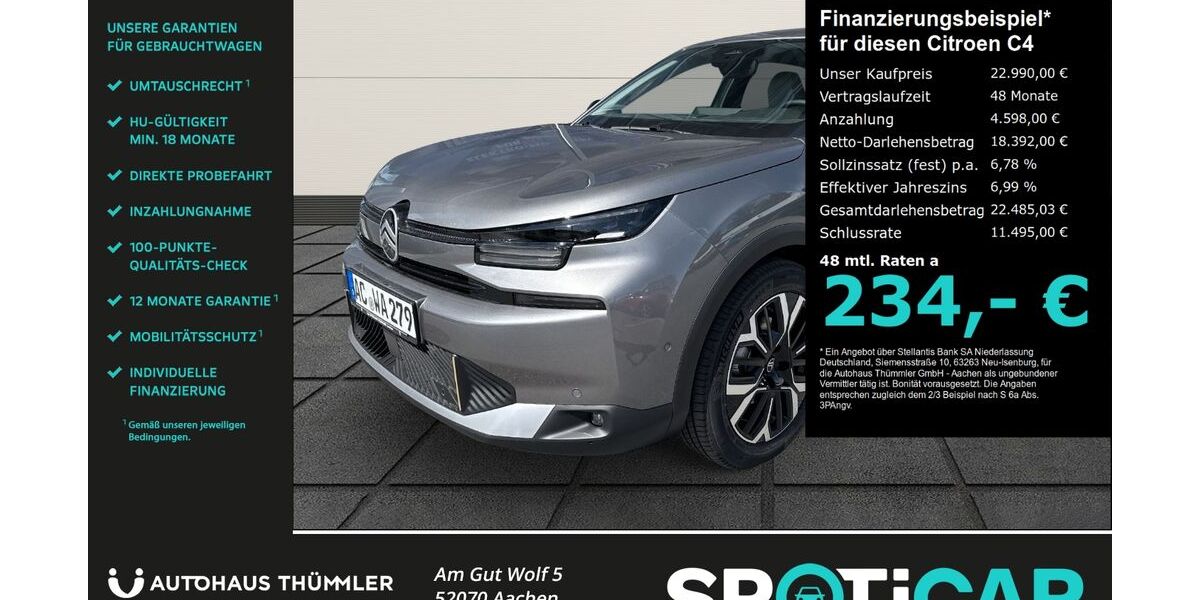 Citroen C4 16.999 km 22.490 &euro; Aachen 52070