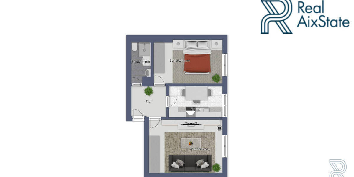 Etagenwohnung Aachen Aachen-Mitte - 2 Zimmer, 55 m&sup2;, 210.000&euro; | Angebot:26155992