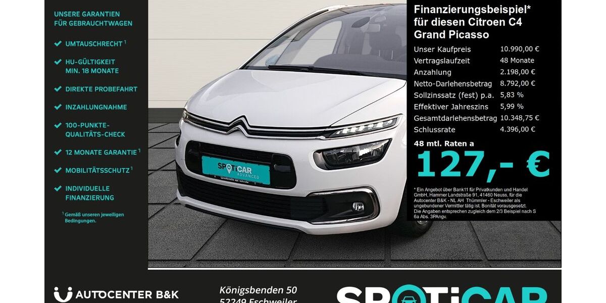 Citroen Grand C4 Picasso / SpaceTourer 95.600 km 10.990 &euro; Eschweiler 52249