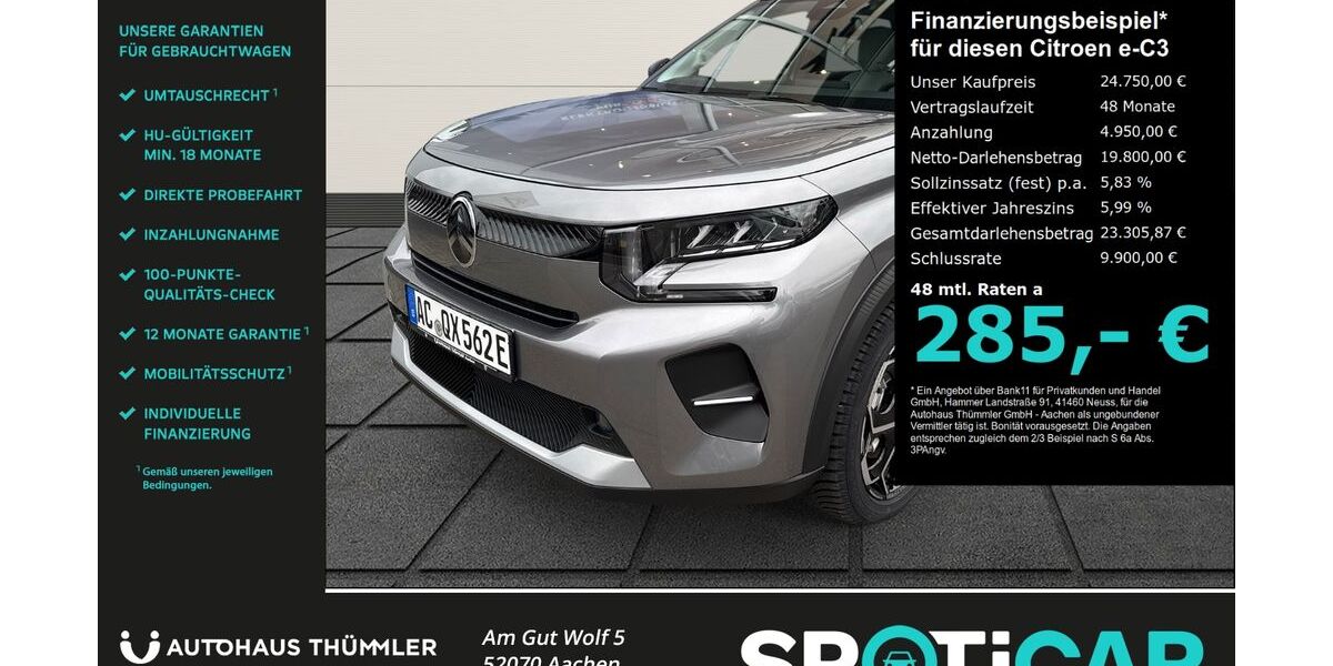 Citroen ë-C3 5.000 km 24.690 &euro; Aachen 52070