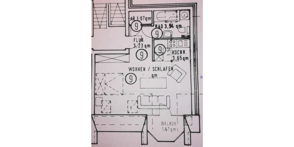 Dachgeschoßwohnung Aachen Aachen-Mitte - 1 Zimmer, 38 m&sup2;, 115.000&euro; | Angebot:24881097