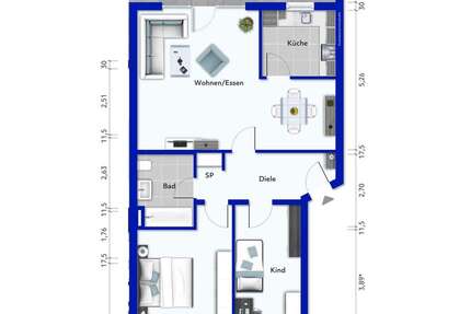 Wohnung Düren - 3 Zimmer, 76 m&sup2;, 238.000&euro; | Angebot:25478762