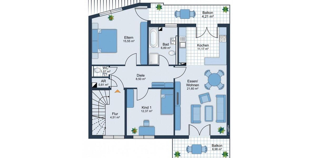 Dachgeschoßwohnung Herzogenrath - 3 Zimmer, 85 m&sup2;, 790&euro; | Angebot:26003664