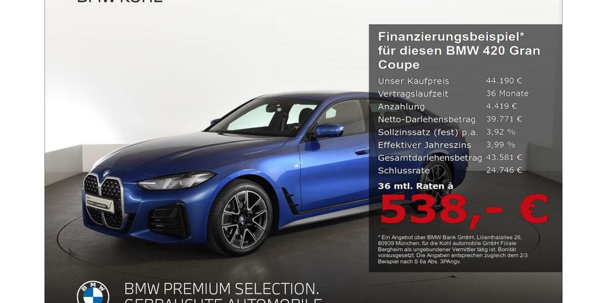 BMW 420 Gran Coupé 16.704 km 44.190 &euro; Bergheim 50126