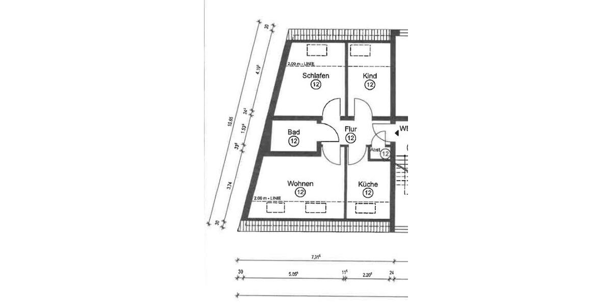 Dachgeschoßwohnung Kreuzau - 3 Zimmer, 57 m&sup2;, 600&euro; | Angebot:25884334
