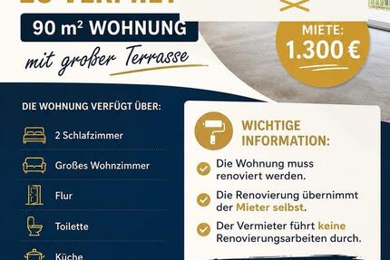 Wohnung Euskirchen - 3 Zimmer, 90 m&sup2;, 1.200&euro; | Angebot:26568391