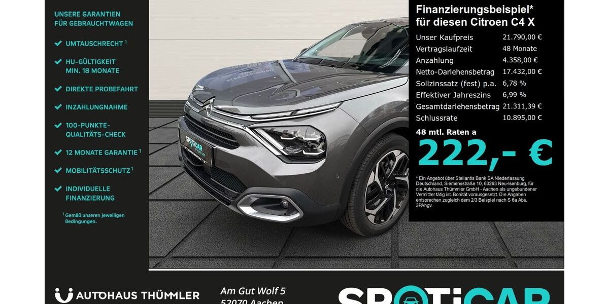 Citroen C4 X 22.670 km 21.790 &euro; Aachen 52070