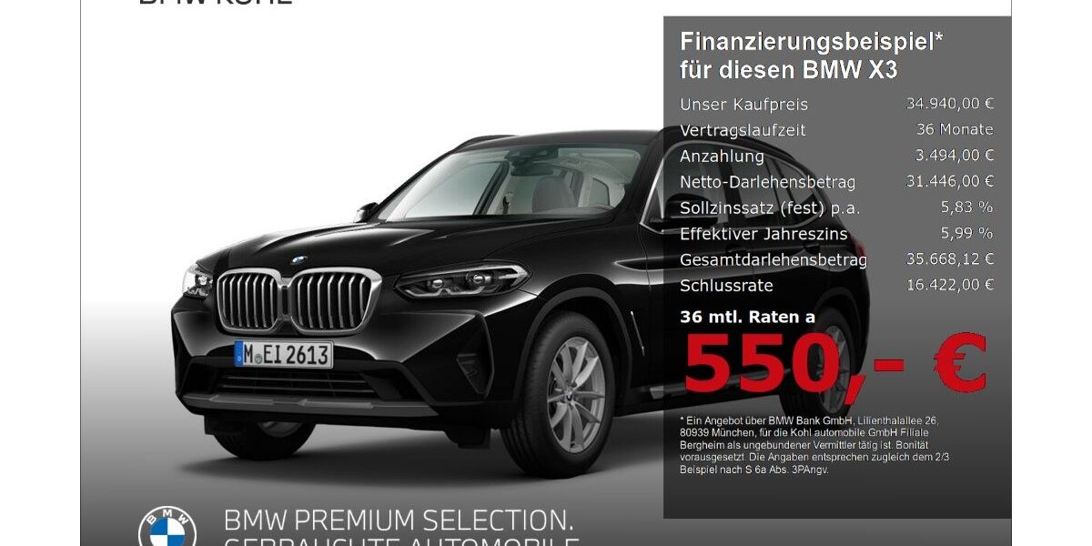BMW X3 91.536 km 34.440 &euro; Bergheim 50126