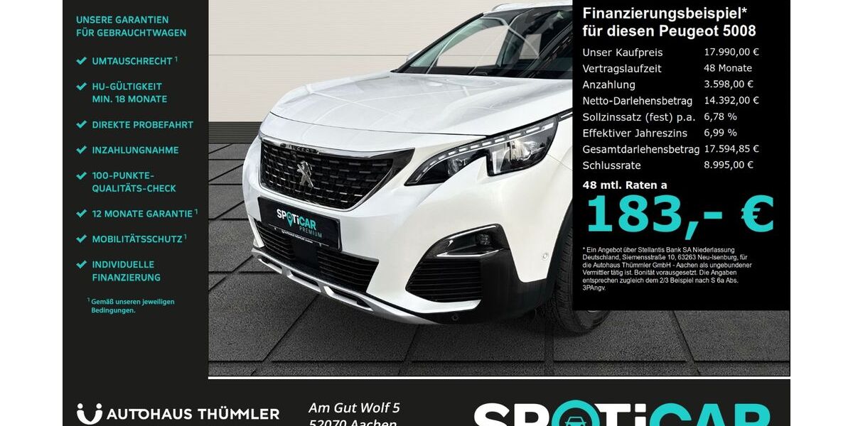 Peugeot 5008 93.100 km 17.790 &euro; Aachen 52070