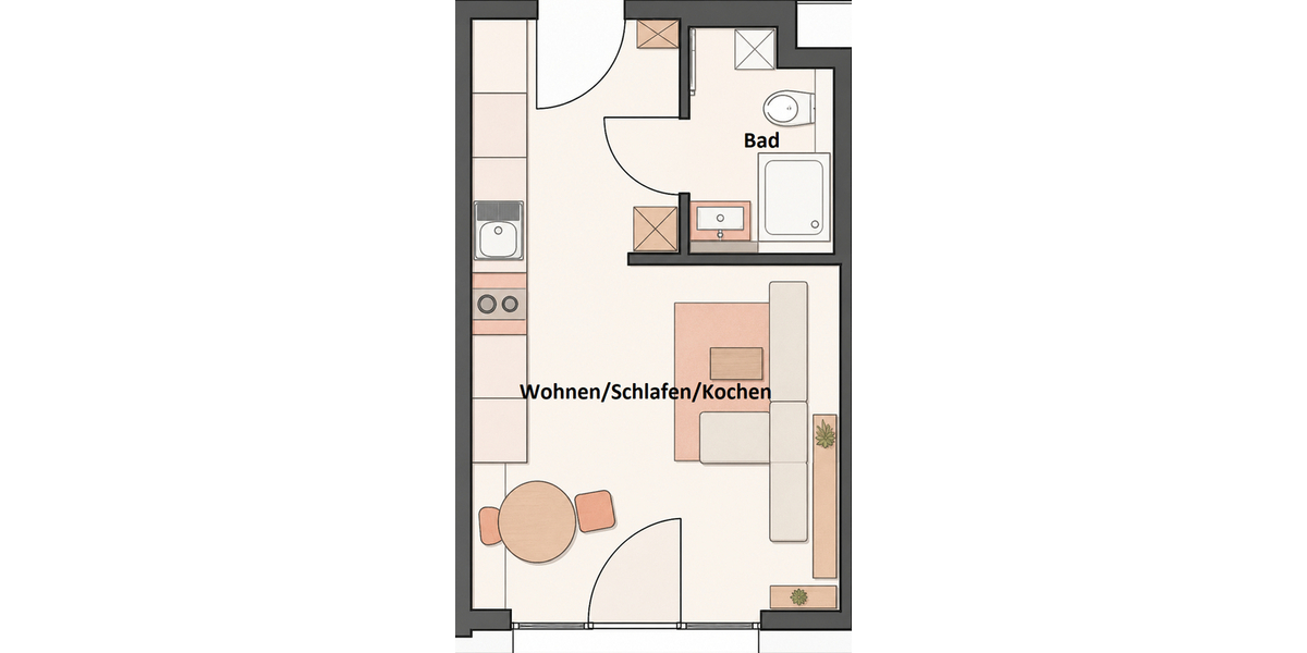 Kapitalanlage in Aachen: Vollmöbliertes Studentenappartement mit stabilem Vermietungskonzept - 1- Aachen Aachen-Mitte | Angebot:26596351