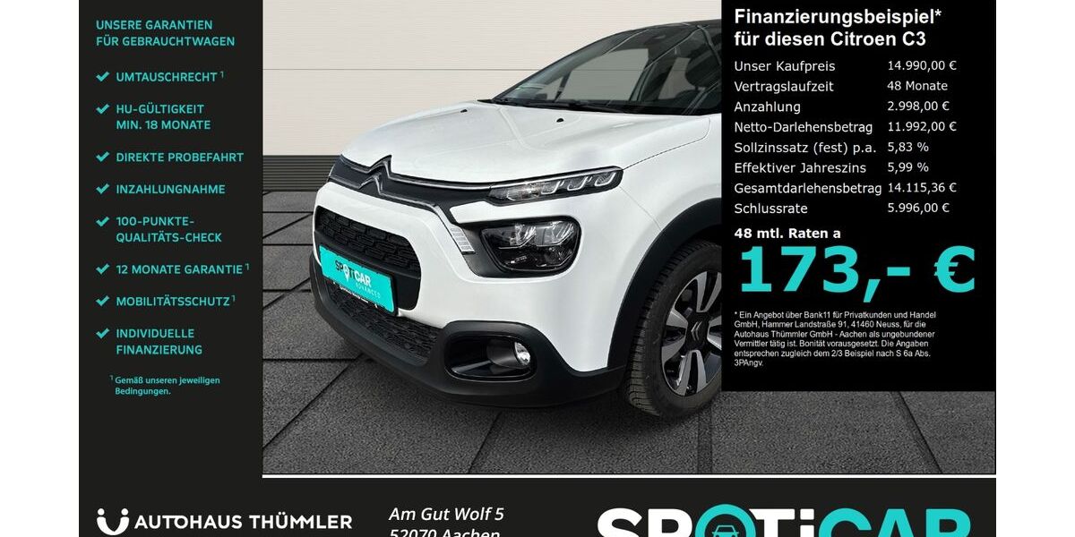 Citroen C3 7.821 km 14.890 &euro; Aachen 52070