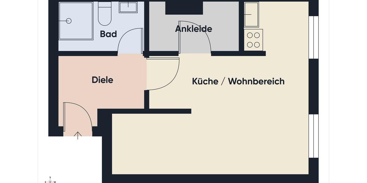 Etagenwohnung Düren Distelrath - 1 Zimmer, 34 m&sup2;, 450&euro; | Angebot:26459077