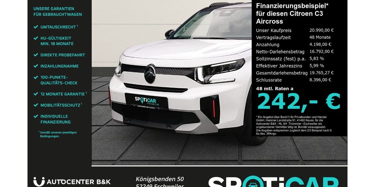 Citroen C3 Aircross 2.999 km 20.990 &euro; Eschweiler 52249