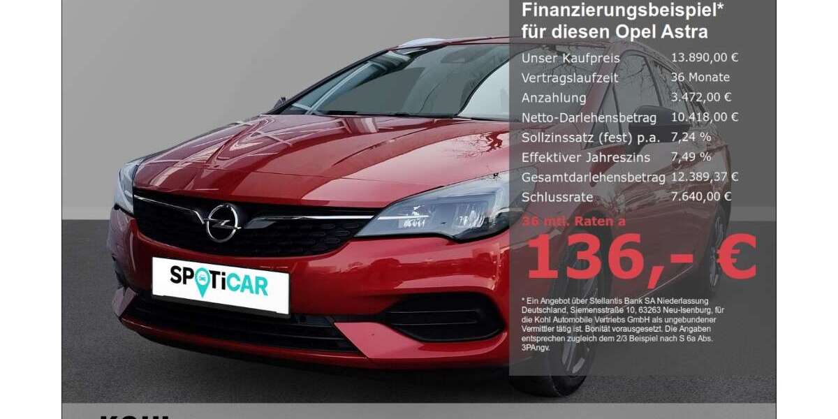 Opel Astra 58.000 km 13.890 &euro; Aachen 52078